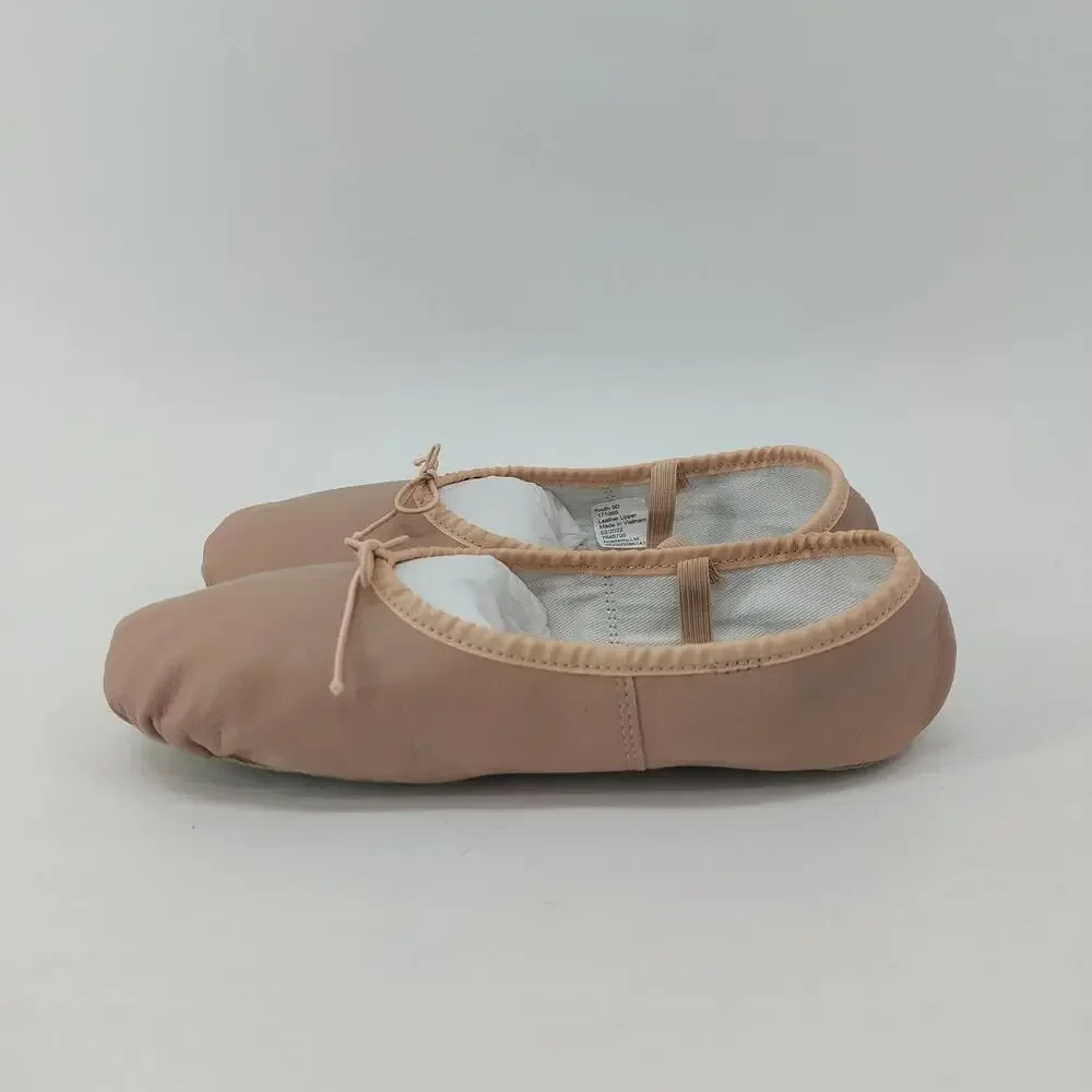 bcg Dance Ballet Slippers Pink Dance Leather 3D Youth Bow